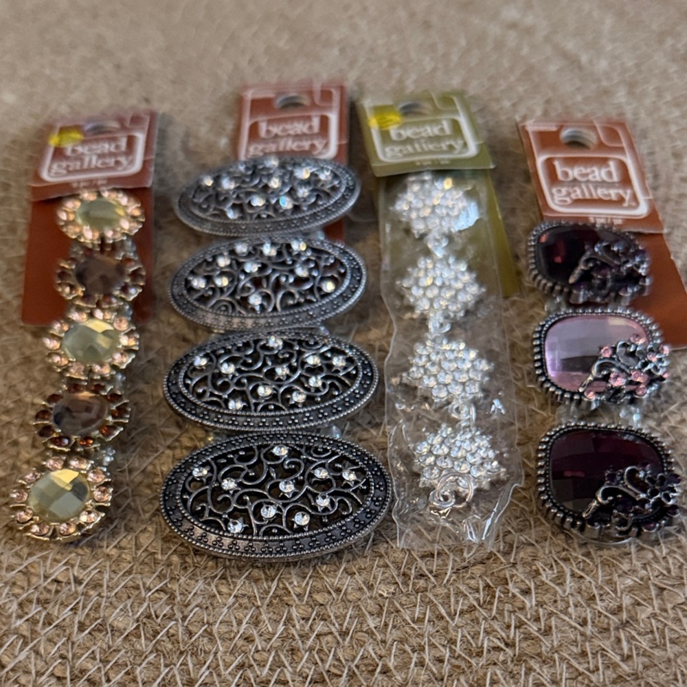 NWT Gallery Elegant Embellishments- Silver,Purple,diamonds..you receive all 4pks